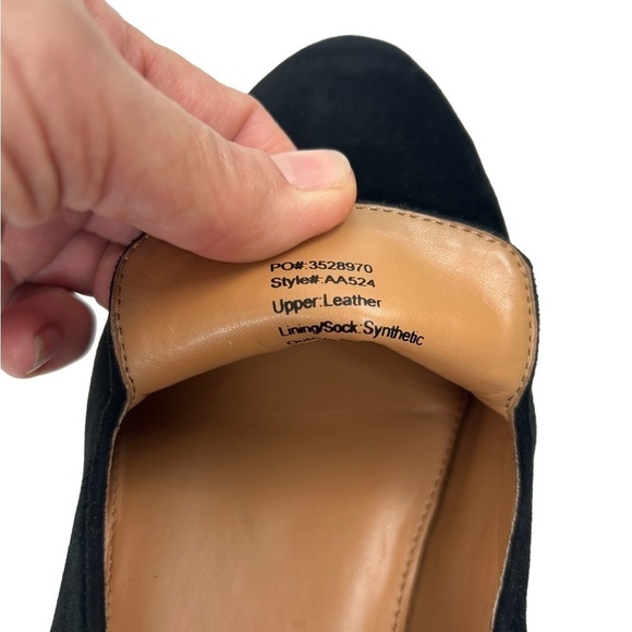 J. Crew women SZ 9.5 Black Suede Leather Slip On Ballet Flat Loafer Preppy Shoes - Picture 7 of 9